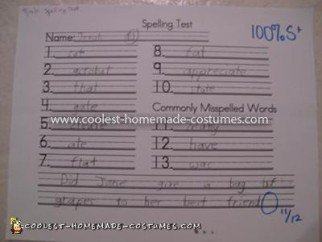 An actual spelling test given every week.