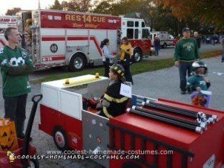 Homemade Fire Truck for Fire Fighter Costume