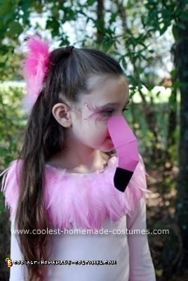 Flamingo Girl's Homemade Halloween Costume Idea