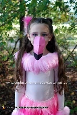 Flamingo Girl's Homemade Halloween Costume Idea