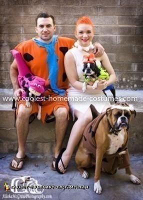 Homemade Flintstones Family Costume