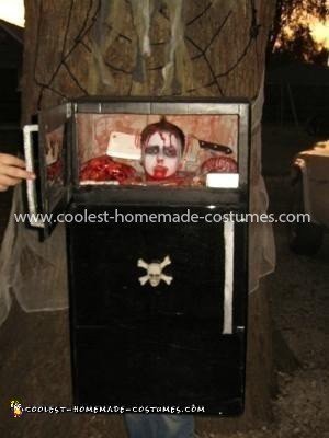 Homemade Frozen Head in Refrigerator Costume