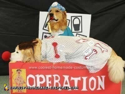 Homemade Goldens Playing Operation Game Costume