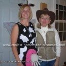 Homemade Holy Cow costume and the cowgirl