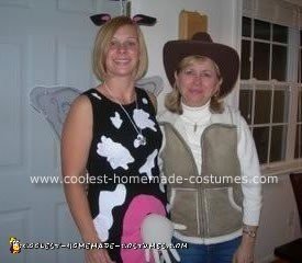 Homemade Holy Cow costume and the cowgirl