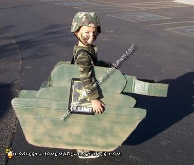 Homemade Army Man in Tank Costume