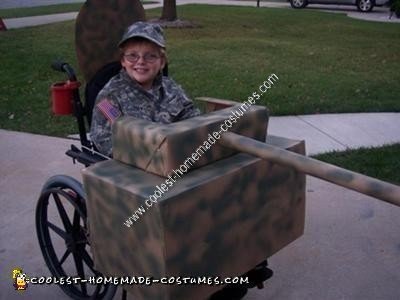 Homemade Army Tank Wheelchair Halloween Costume Idea