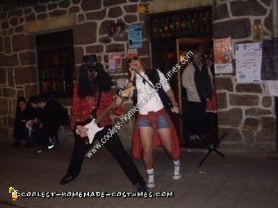 Homemade AXL Rose and Slash Couple Costume