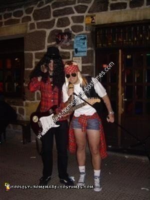 Homemade AXL Rose and Slash Couple Costume