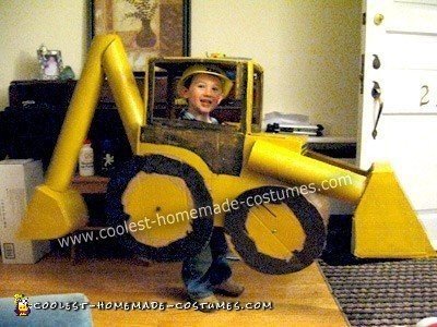 Homemade Backhoe and Driver Halloween Costume