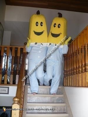 Homemade Bananas in Pajamas Couple Costume