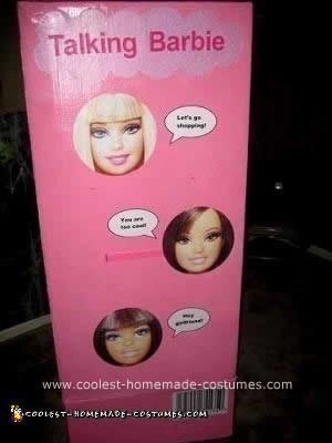 Homemade Barbie in a Box Costume