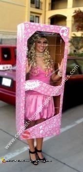 Homemade Barbie in a  Box Halloween Costume