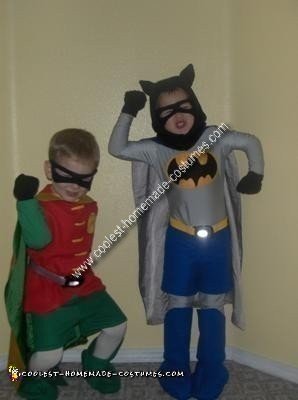 Homemade Batman and Robin Couple Costumes