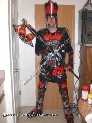 Homemade Beer Knight Halloween Costume with the Battle Axe