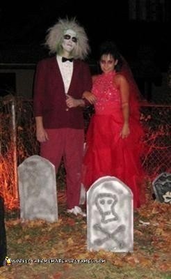 Homemade Beetlejuice and Lydia Costumes