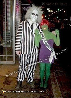 Homemade Beetlejuice and Miss Argentina Couple Costume