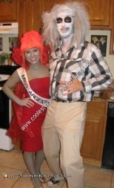 Coolest Homemade Beetlejuice and Miss Argentina Couple Halloween Costume