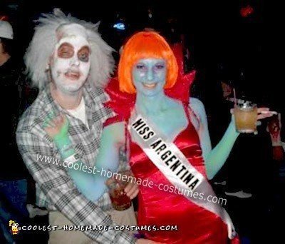 Homemade Beetlejuice and Miss Argentina Halloween Costumes