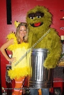 Homemade Homemade Big Bird and Oscar the Grouch Couple Halloween Costume Ideas