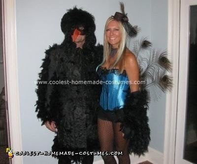 Homemade Black Bird and Peacock Couple Costume