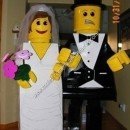 Homemade Bride and Groom Lego Halloween Couple Costume Idea