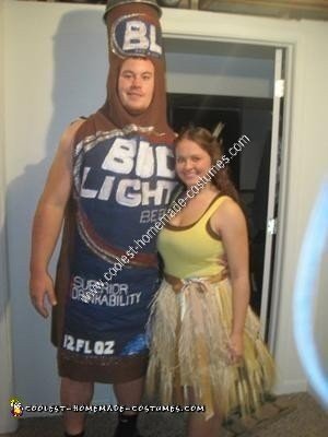 Homemade Bud Light and Golden Wheat Couple Costume