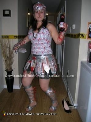 Homemade Budweiser Warrior Halloween Costume