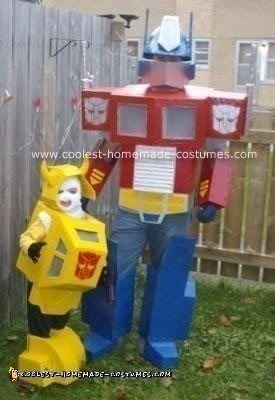 Homemade Bumblebee and Optimus Prime Costume