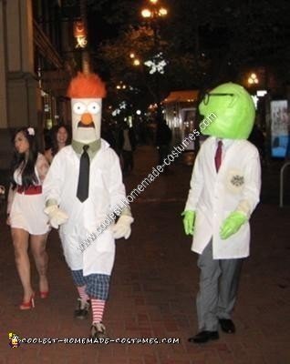 Homemade Bunsen Honeydew and Beaker Couple Halloween Costumes