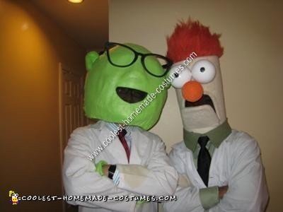 Homemade Bunsen Honeydew and Beaker Couple Halloween Costumes