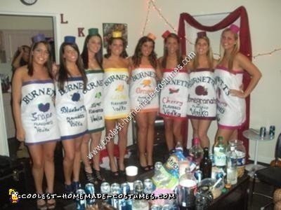 Homemade Burnett's Bottles Group Costume