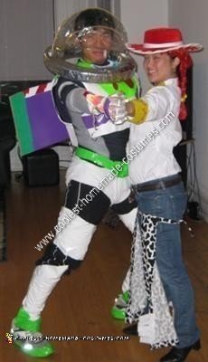 Homemade Buzz Lightyear and Jessie the Cowgirl Halloween Costume
