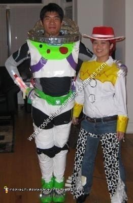 Homemade Buzz Lightyear and Jessie the Cowgirl Halloween Costume