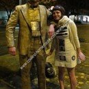 Homemade C3P0 and R2D2 Couple Halloween Costume