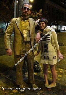 Homemade C3P0 and R2D2 Couple Halloween Costume