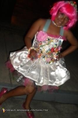 Homemade Candy Princess Halloween Costume Idea
