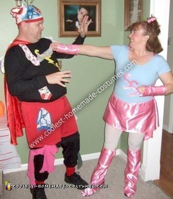 Homemade Captain Static and Super Softener Couple Costume