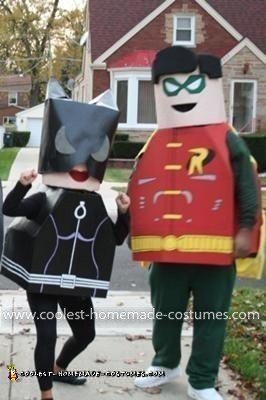 Homemade Cat Woman and Robin Lego Minifig Costumes