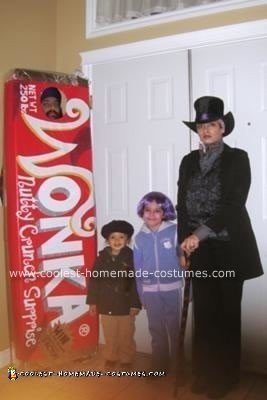 Homemade Charlie and the Chocolate Factory Family Costume