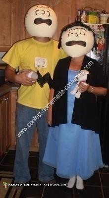 Homemade Charlie Brown and Lucy Couple Halloween Costume