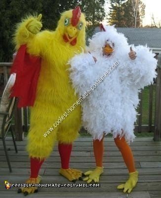 Homemade Chicken Couple Costume