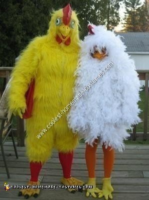 Homemade Chicken Couple Costume