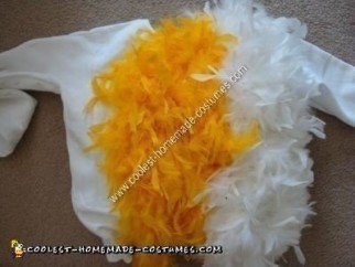 Pin Feather Boas to Sweatshirt