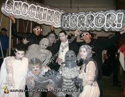 Homemade Classic Movie Monsters Group Halloween Costumes