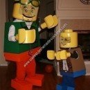 Homemade Clutch and Bernie Lego Men Father and Son Halloween Costumes