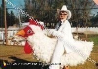 Homemade Colonel Sanders Riding a Chicken Costume