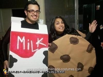 Homemade Cookie and Milk Halloween Couple Costume
