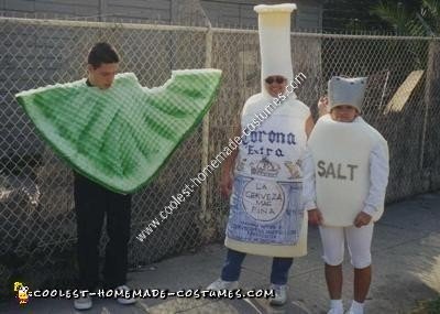 Homemade Corona Bottle with Salt and Lime Group Halloween Costume