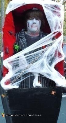 Homemade Corspes in a Coffin Halloween Costume Idea